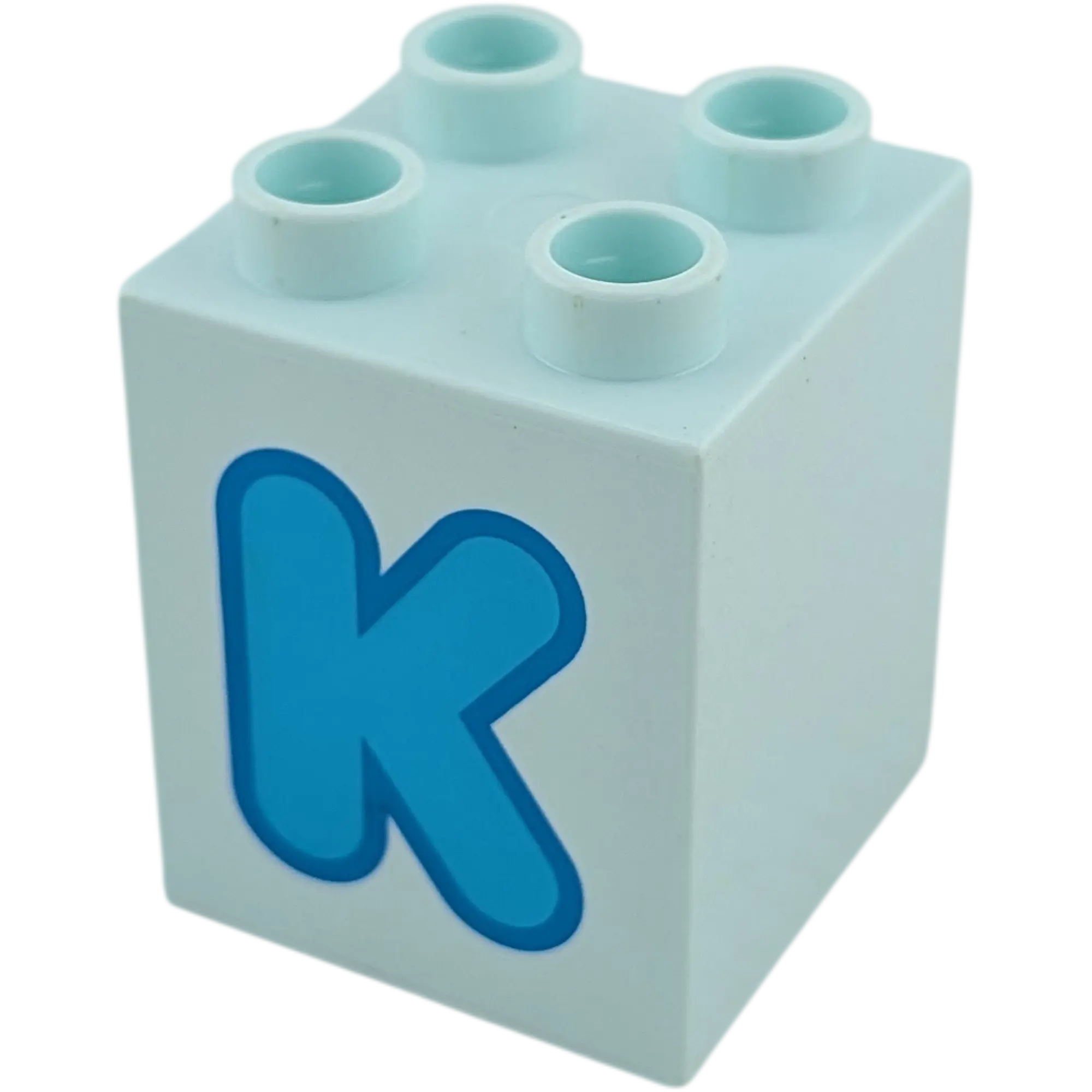 Lego Duplo 2x2x2 Stein Mint Buchstabe K Blau