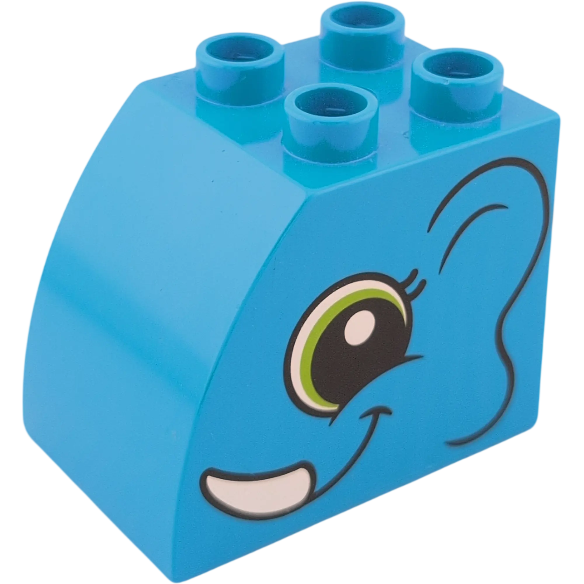 Lego Duplo Elefantenkopf beidseitig bedruckt Mittelblau