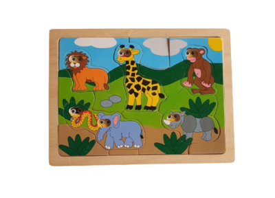 Holzpuzzle Wildtiere mit Augen!