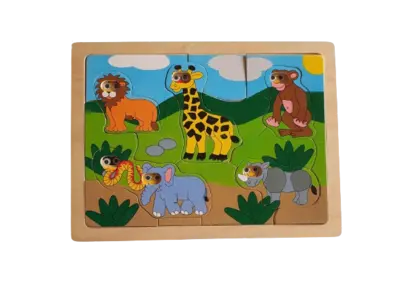 Holzpuzzle Wildtiere mit Augen!