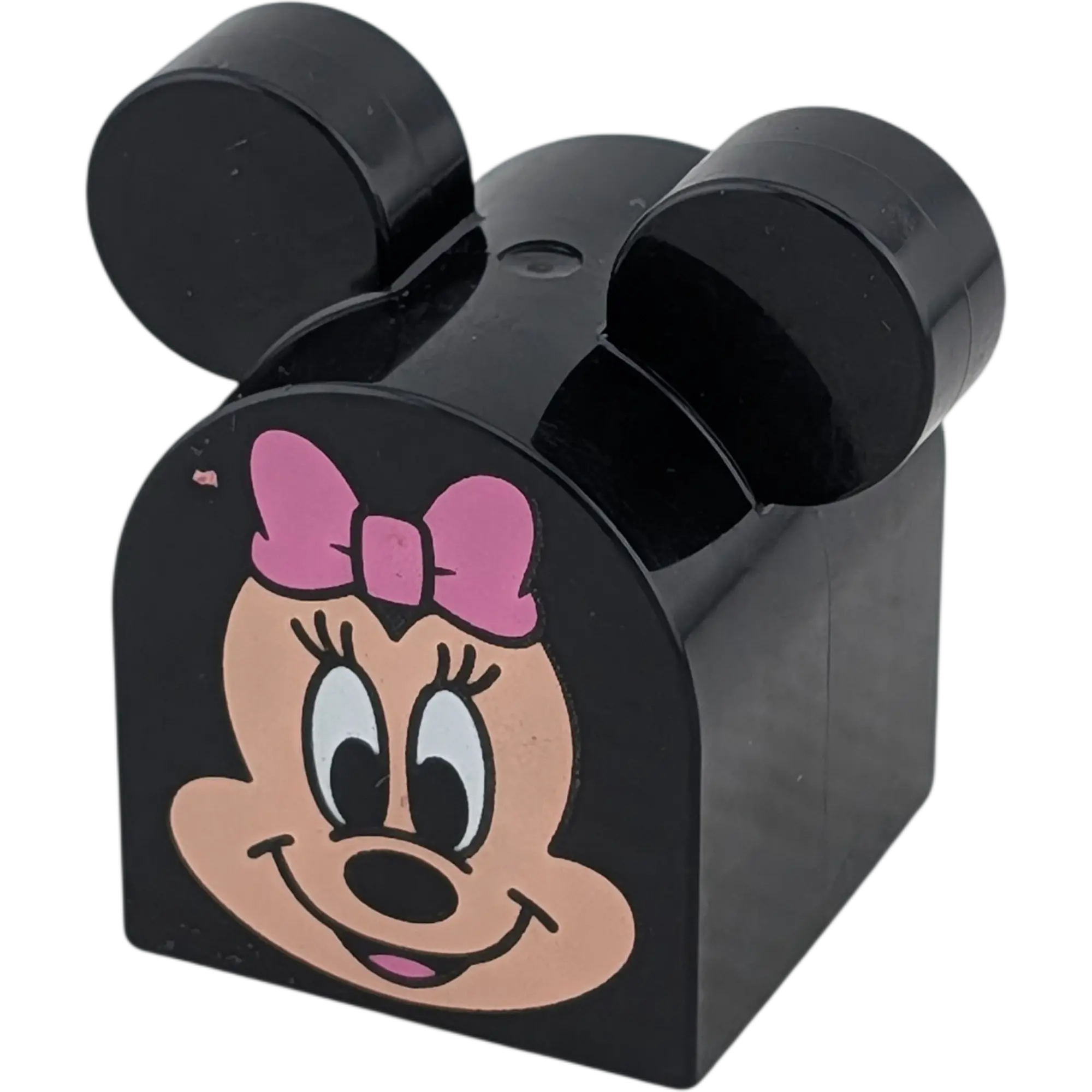 Lego Duplo 3664 Rundstein 2x2x2 Schwarz mit Mickey Mouse und Ohren