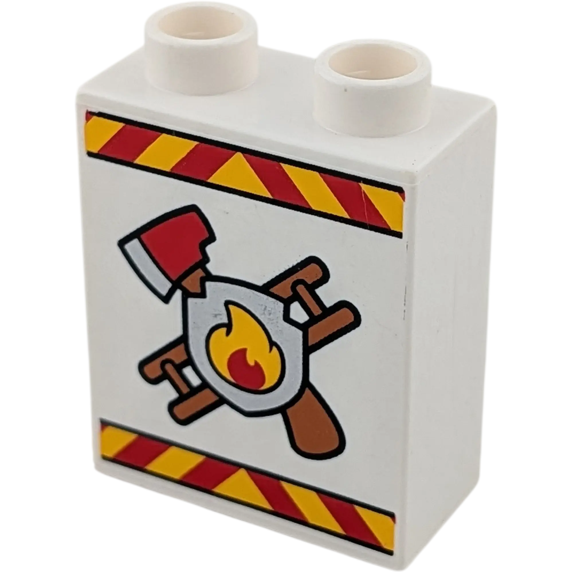 Lego Duplo 4066 Weiß mit Feuerwehrsymbol Leiter und Axt