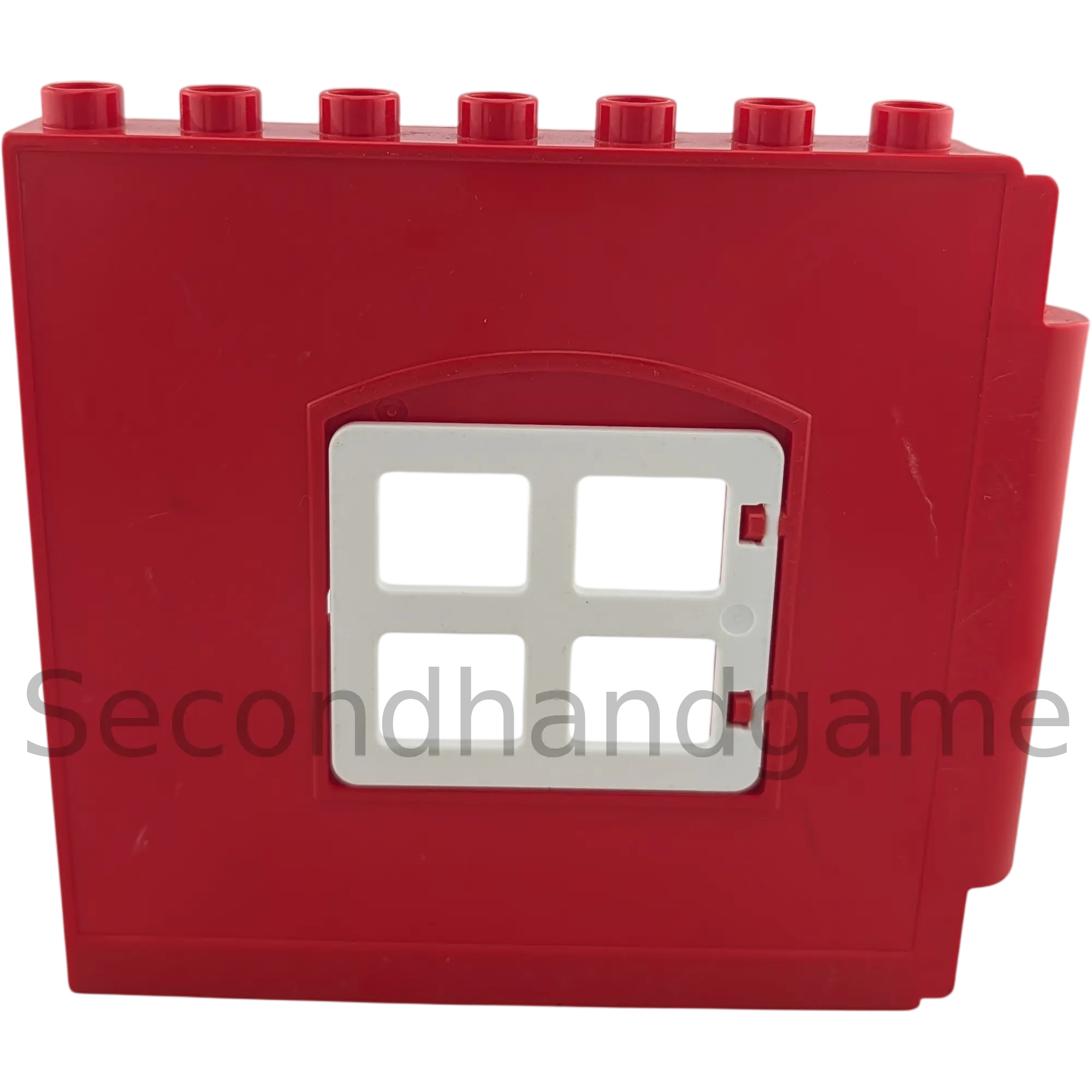 Lego Duplo Hauswand Rot mit weißem kleinem Fenster