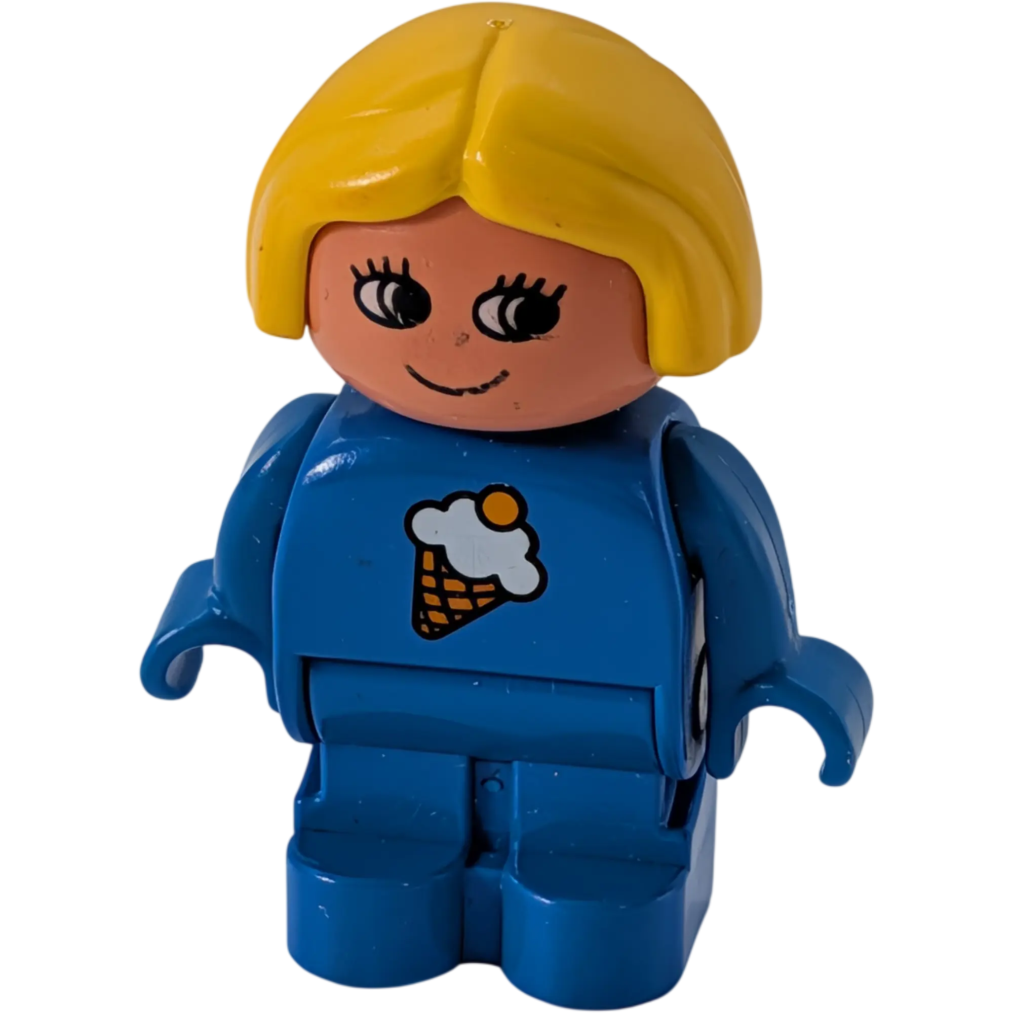 Lego Duplo 4943 Mädchen mit blonden Haaren blauer Anzug und Eis