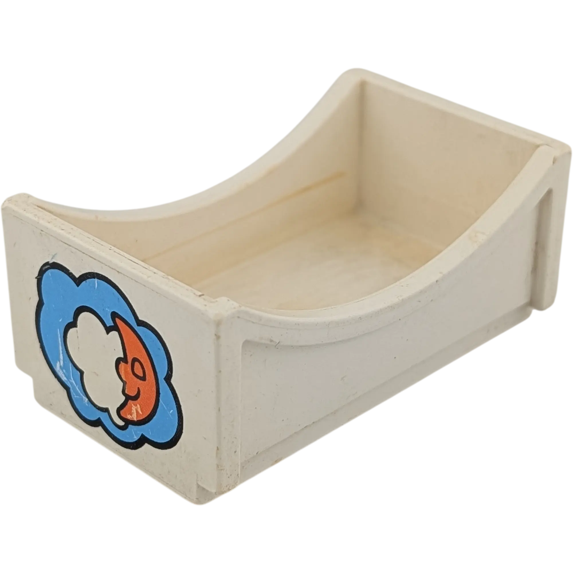 Lego Duplo Babybett Kinderwiege Weiß von 1979 mit Wolke Mond